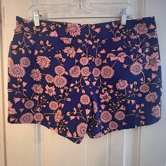 J. Crew Blue And Pink Floral Chino City Fit Shorts Side Zipper, 14 - Picture 9 of 9